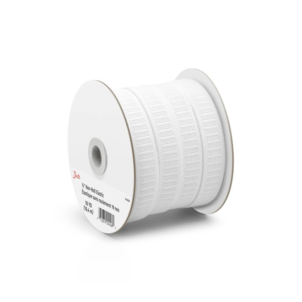 White woven elastic tape on a roll, non-roll style