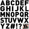 Bold black 4-inch vinyl alphabet letter stickers, sheet of uppercase characters