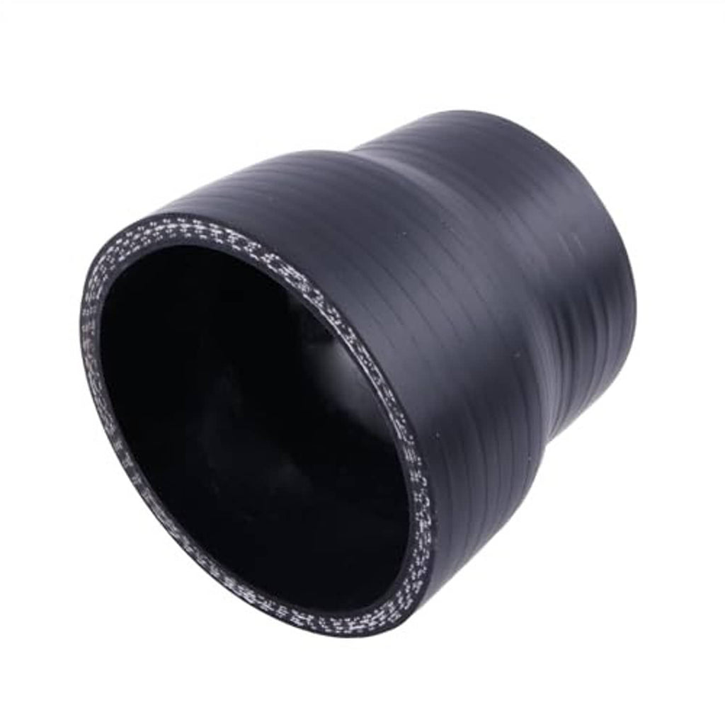 Black straight reducer hose coupler adapter with flared circular opening