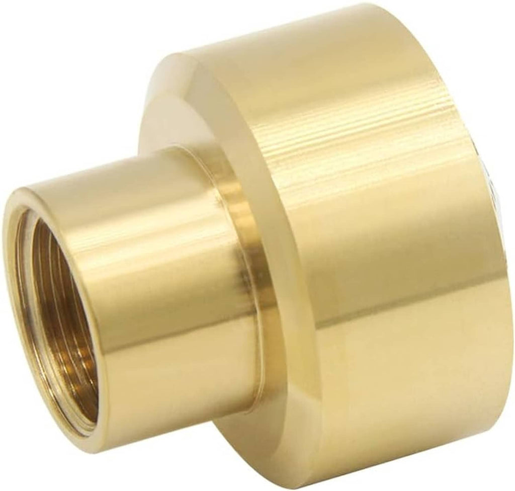 Brass fountain nozzle fitting with threaded inlet and flared connection collar