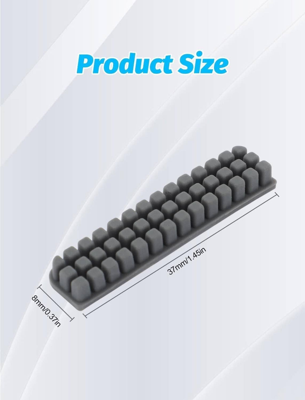 Silicone nozzle brush size 37mm x 45mm, dense raised bristle pad