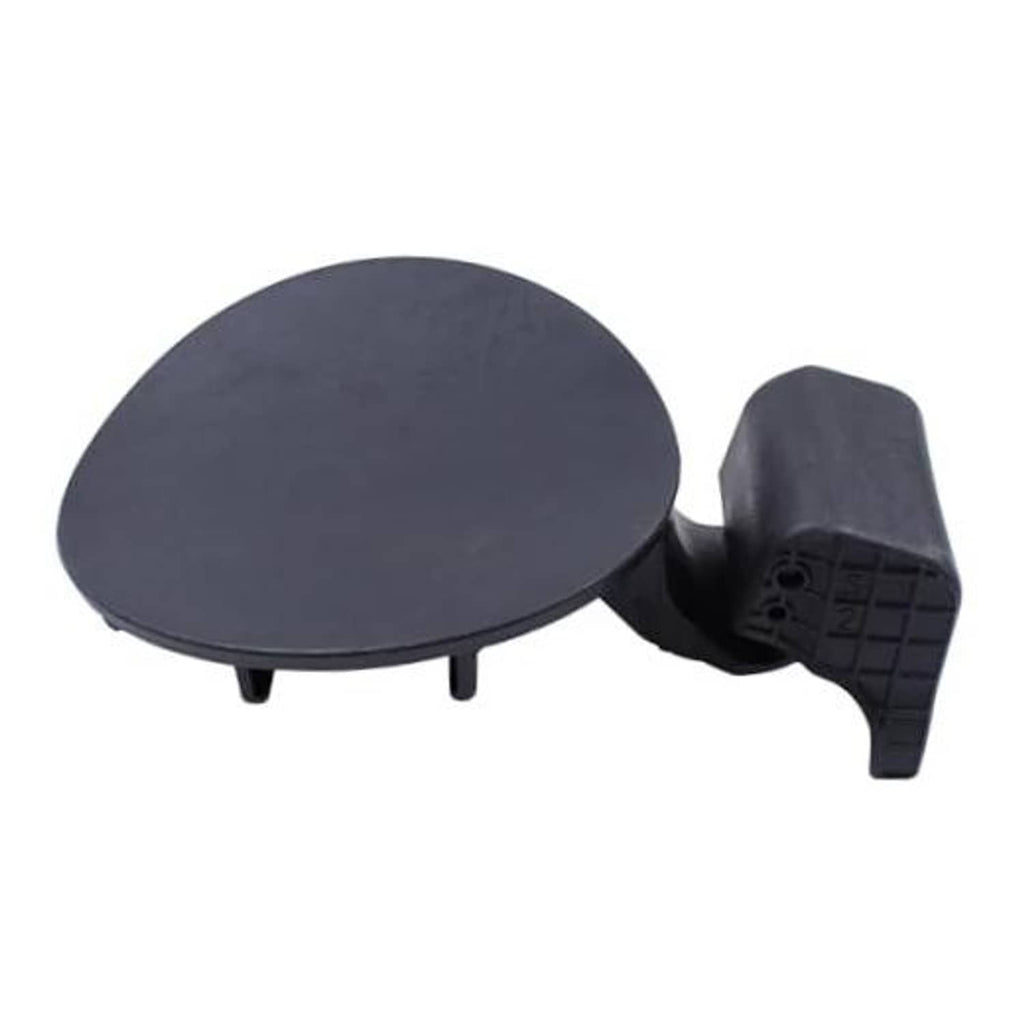 Fuel filler door panel cap cover, round dark gray with mounting tabs