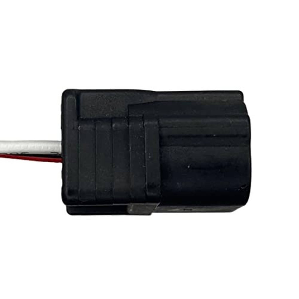 Crankshaft position sensor connector with red and black wire leads, black body