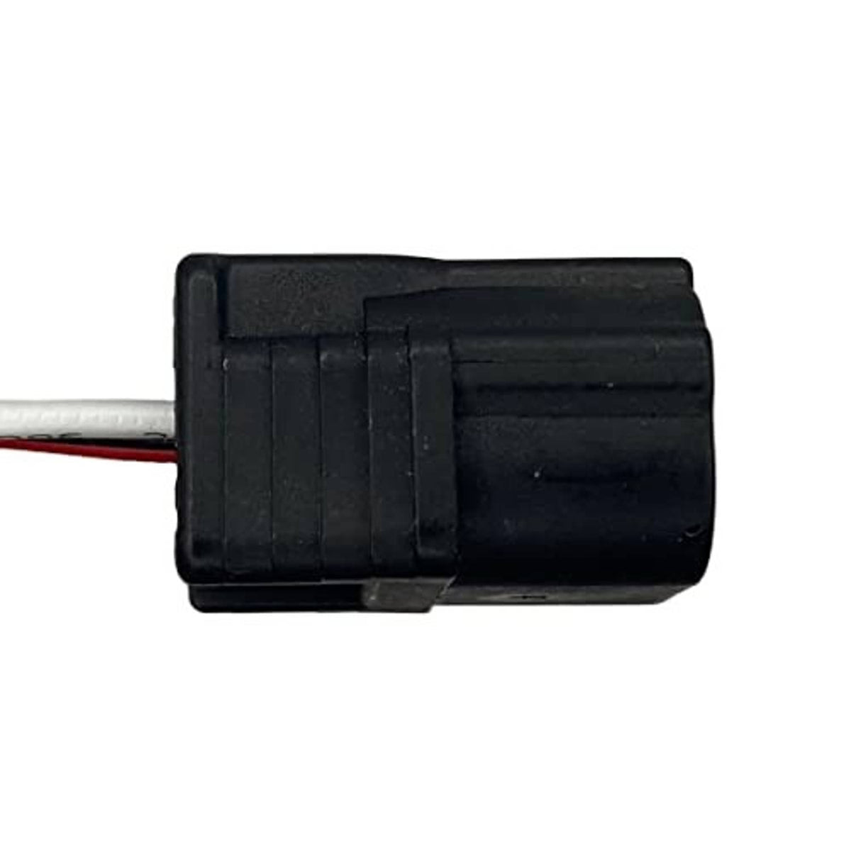 Crankshaft position sensor connector with red and black wire leads, black body
