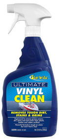 Blue and white Ultimate Vinyl Clean spray bottle with trigger nozzle