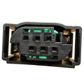 Sensor connector wiring harness plug with green terminals and black housing
