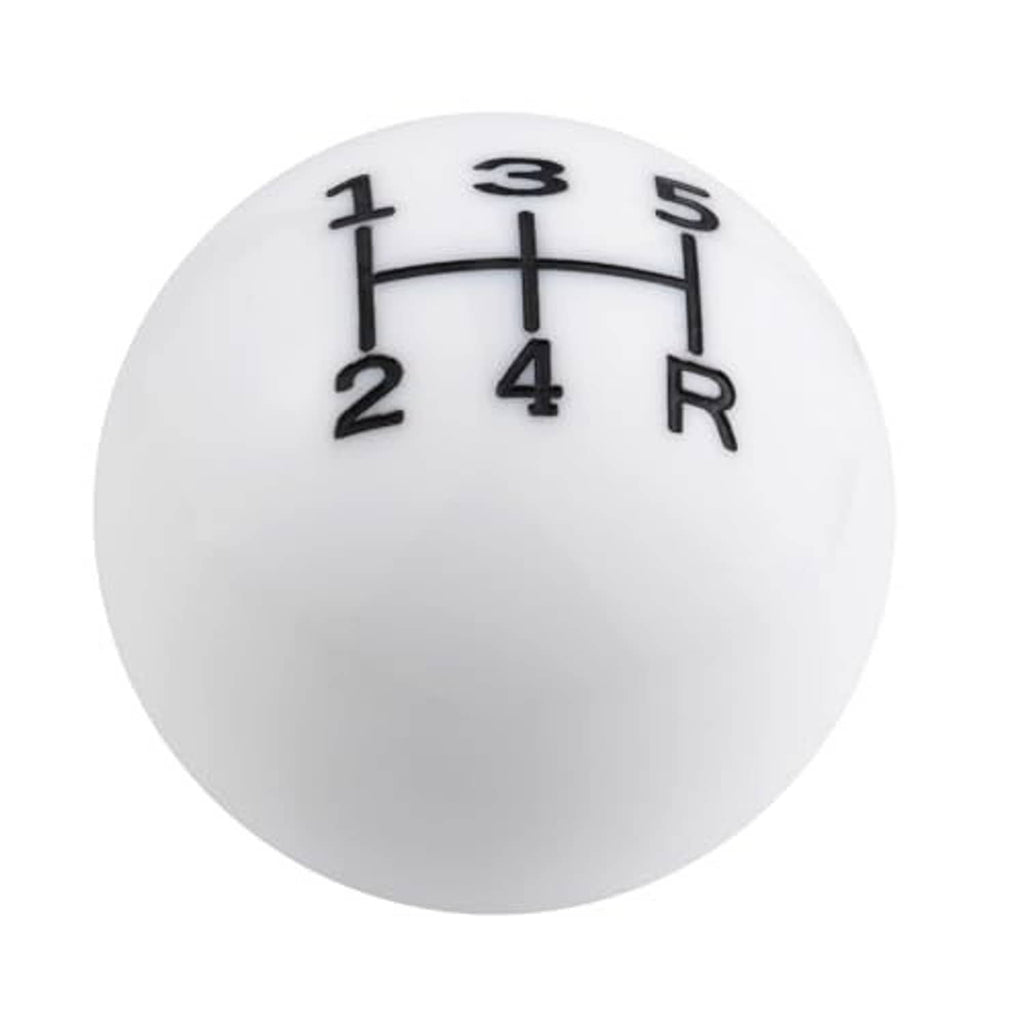 White round shift knob with brass threaded insert on the underside