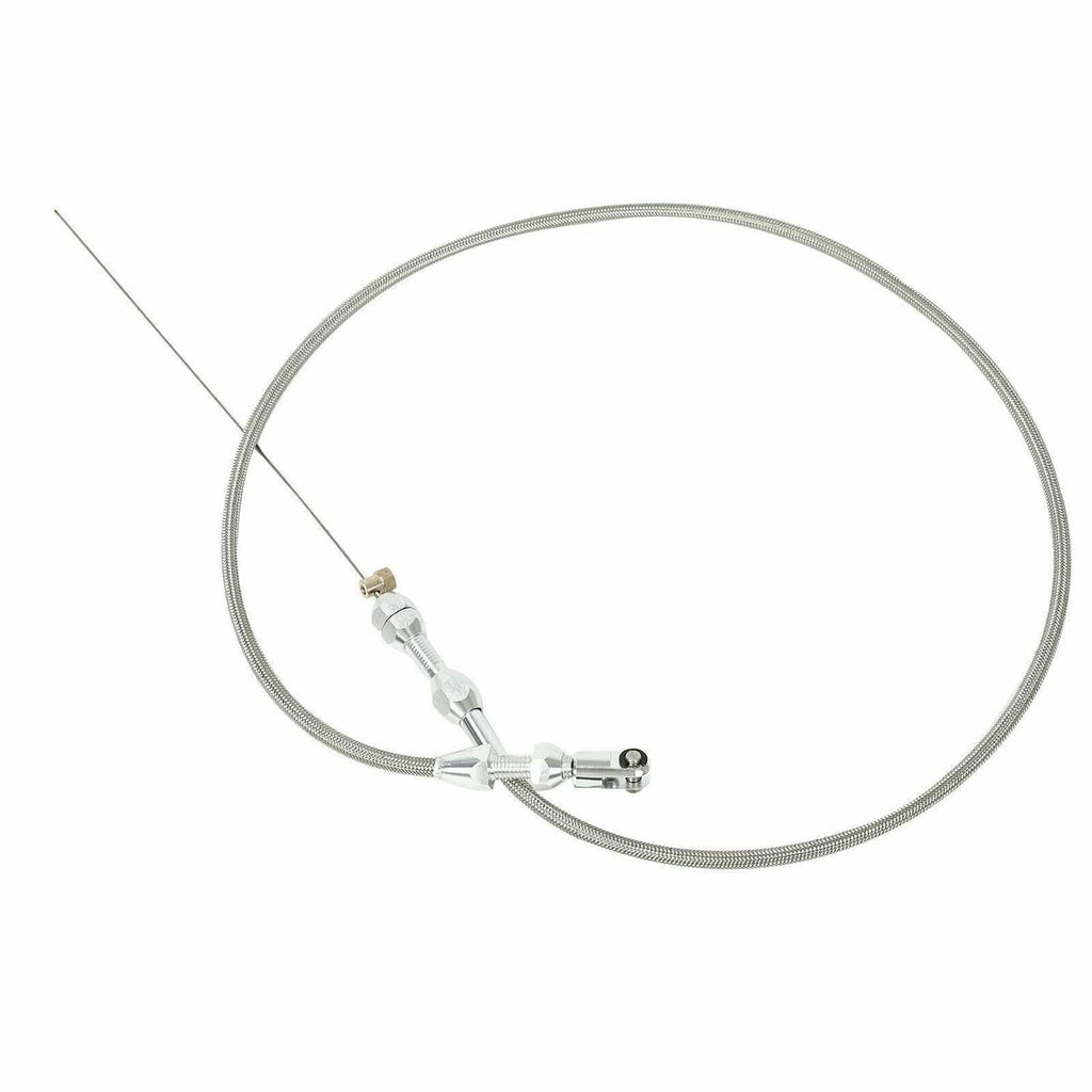 Throttle cable assembly with braided housing and silver end connectors