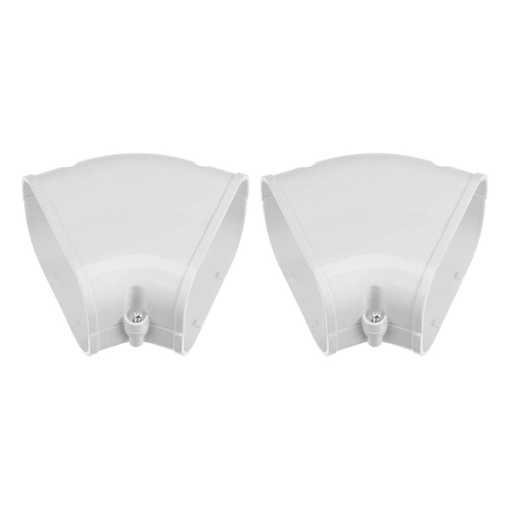 White 45-degree PVC decorative line cover elbow fitting, 2-pack tubing parts