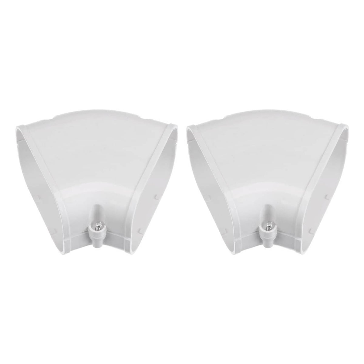 White 45-degree PVC decorative line cover elbow fitting, 2-pack tubing parts