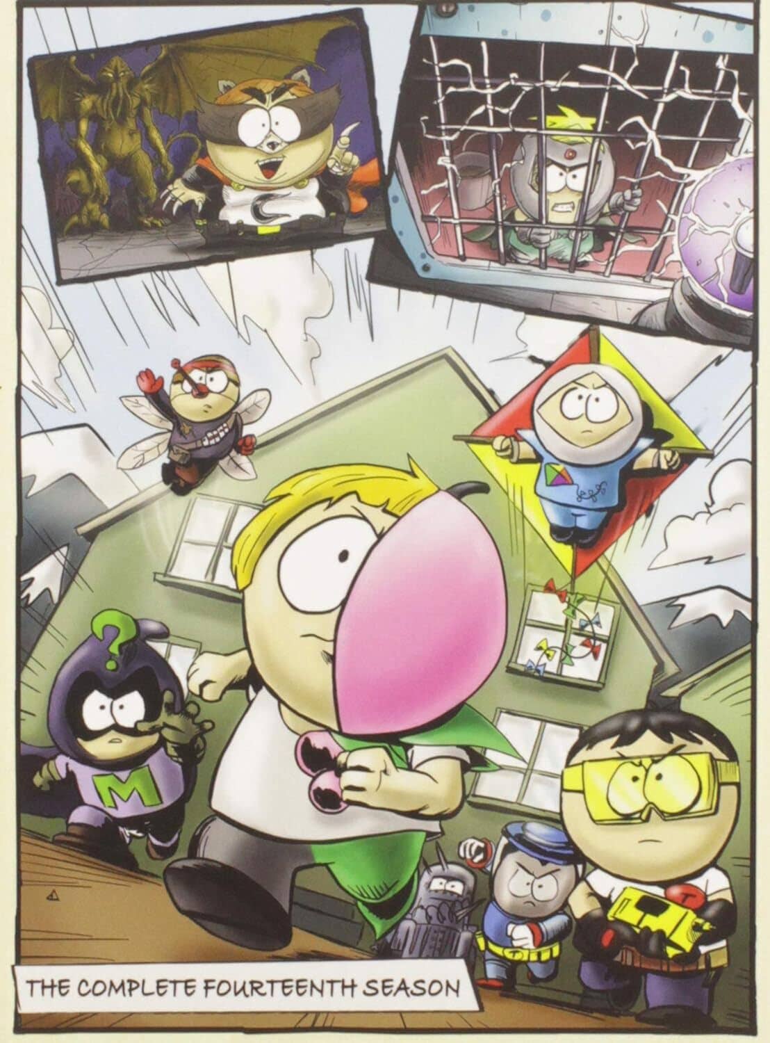 Season 14 DVD artwork insert showing multiple cartoon characters in a busy scene