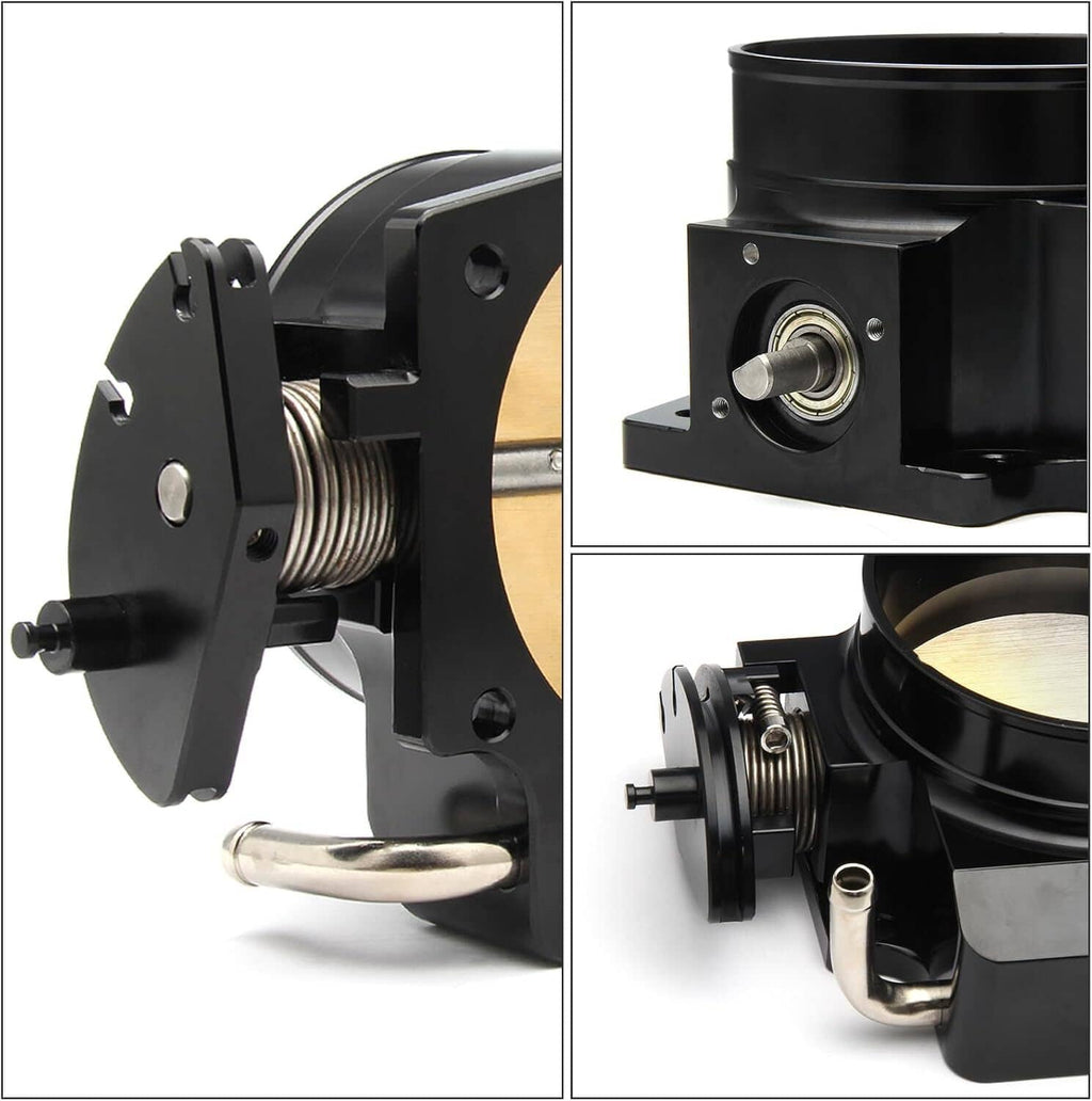 102mm throttle body detail view of spring clamp linkage and threaded spring mount