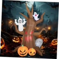 Inflatable Halloween haunted tree decoration with ghost figures and glowing jack-o-lanterns