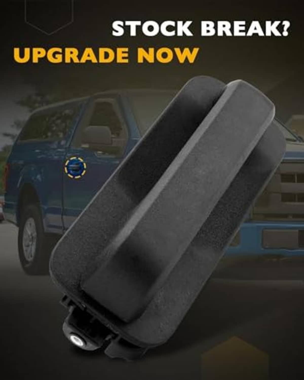 Front right exterior door handle, black textured lever with mounting base