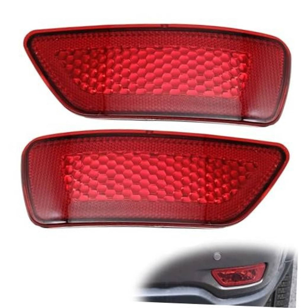 Red rear bumper reflector light pair, left and right, honeycomb lens