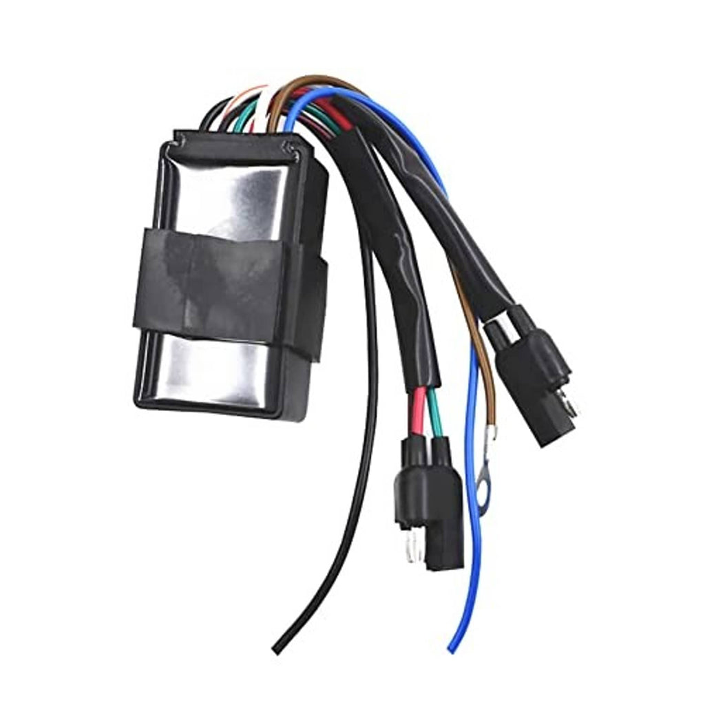 CDI ignition module with black housing and multicolor wire harness