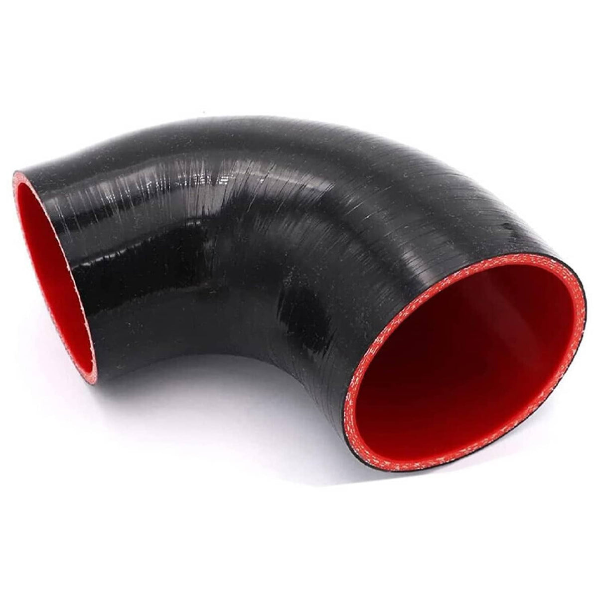 Black silicone turbo elbow hose with red inner lining