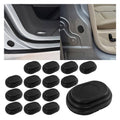 Set of 16 black silicone anti-collision shock absorber pads, round and oval shapes