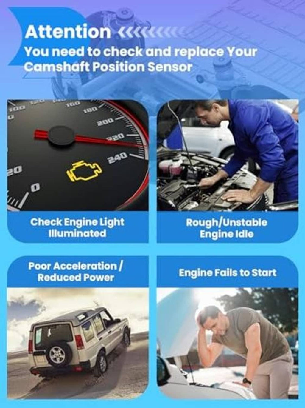 Crankshaft position sensor attention guide: check engine light and unstable idle
