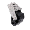 Exhaust pipe bracket with black rubber bushing and zinc-plated metal housing