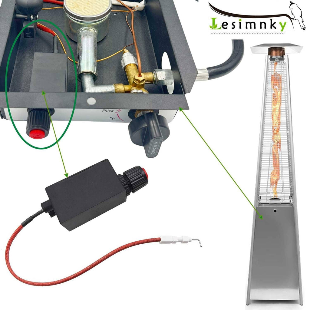Electronic igniter module with wiring components for patio heater ignition