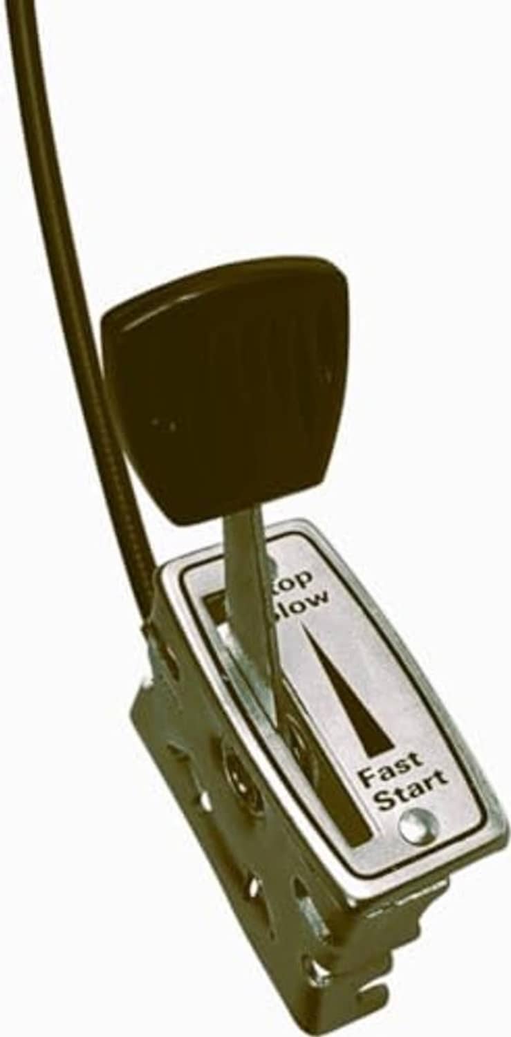 Throttle control bracket with black knob and black cable housing