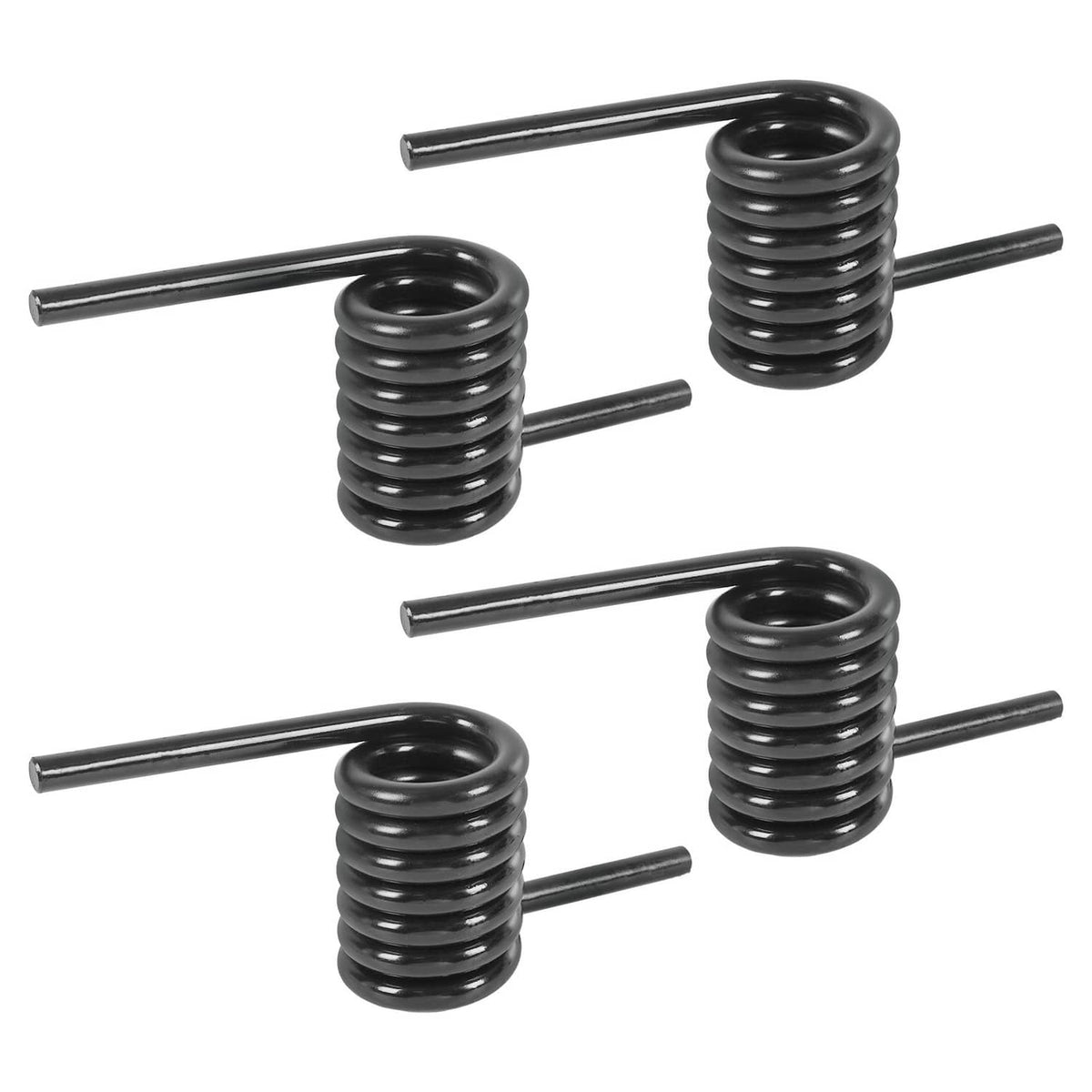 Set of four black torsion ramp springs with straight steel mounting bars
