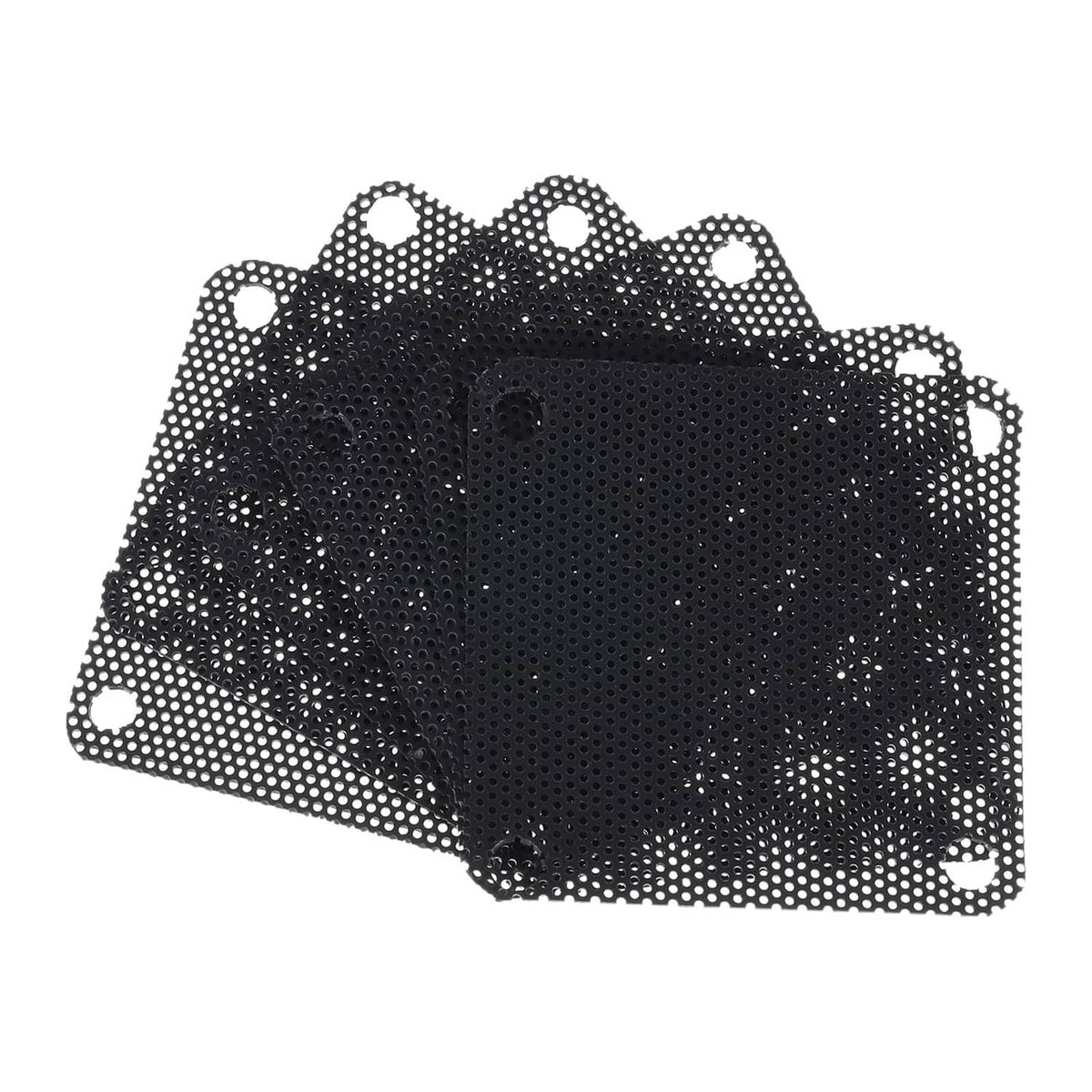 Black nylon gauze magnetic PC dust filters, rounded corners, hole pattern