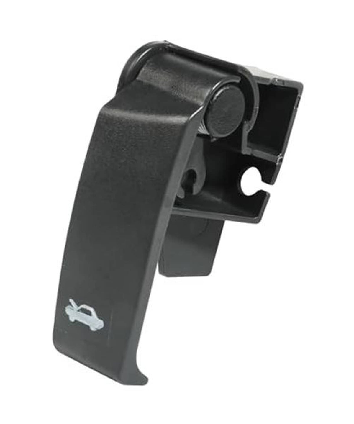 Black hood latch release handle with latch icon and mounting clip