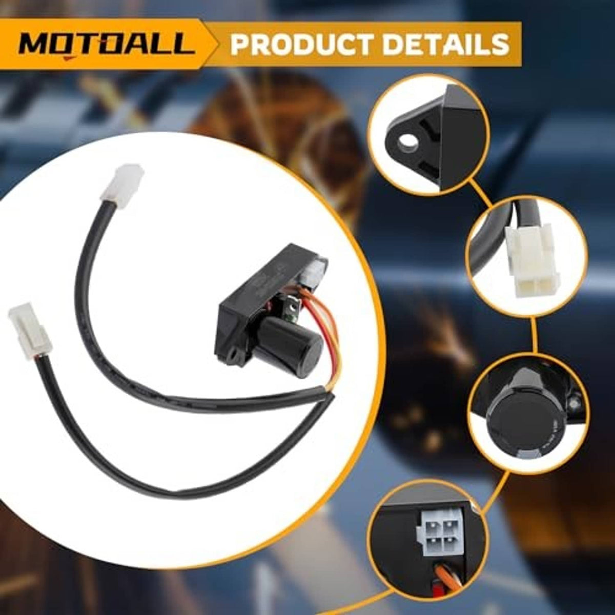 Ignition coil control module detail with connector plugs and wiring harness