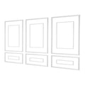 White wall molding panels kit with 3 wide frames and 3 narrow trim pieces
