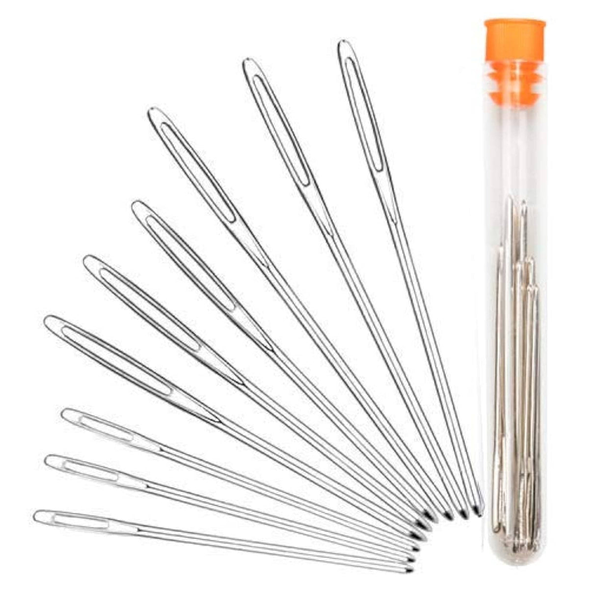 Hekisn stainless steel blunt yarn needles with large eye, set of multiple needles
