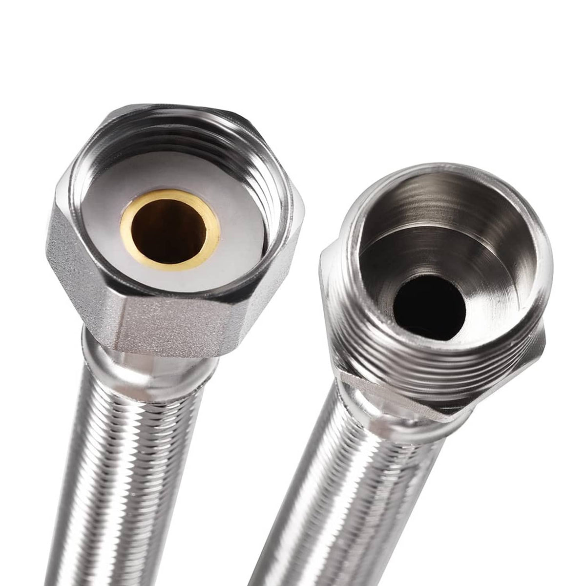 Braided stainless steel hose with G1/2 male and female ends