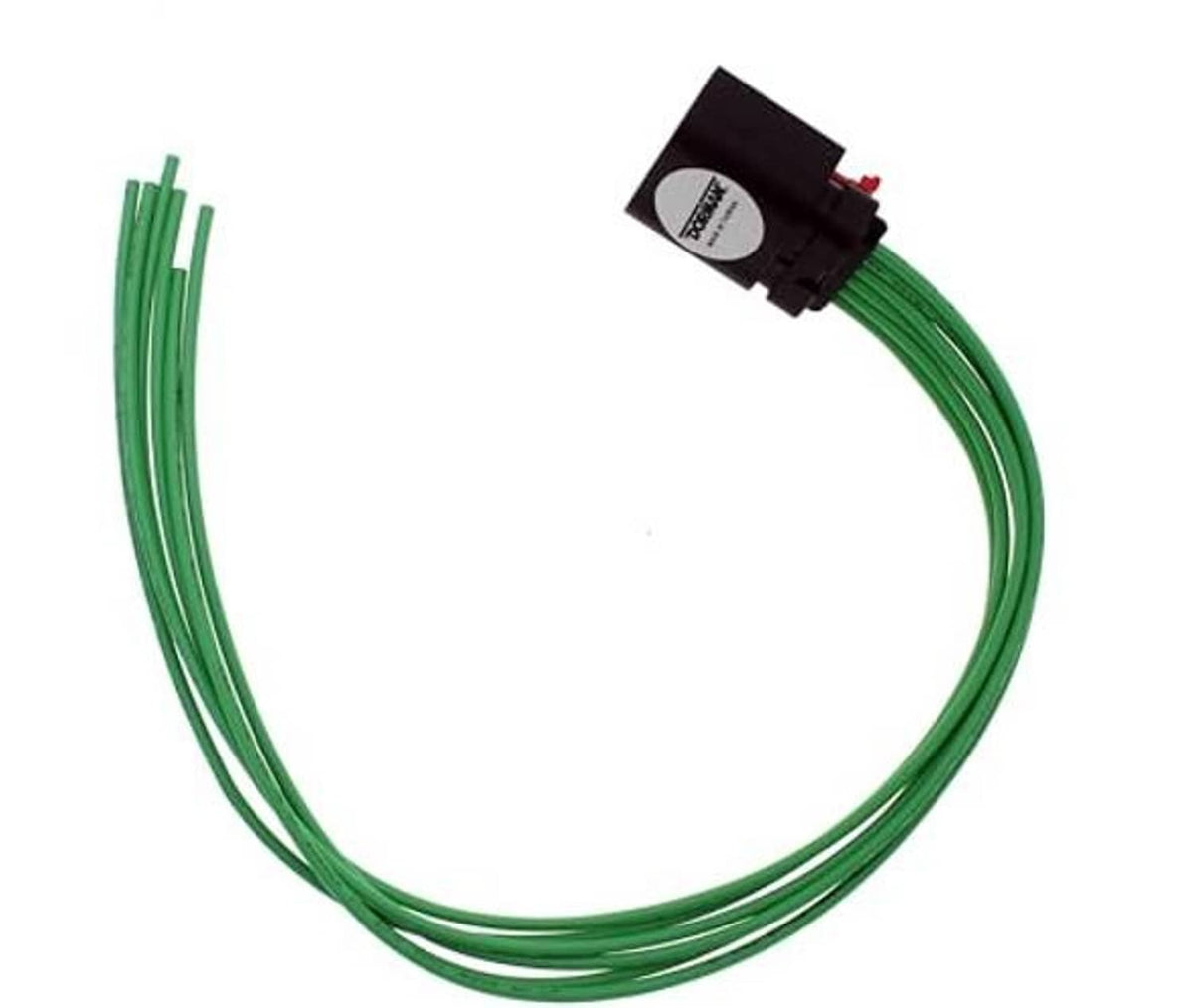 Throttle body connector harness with green wires and black connector plug