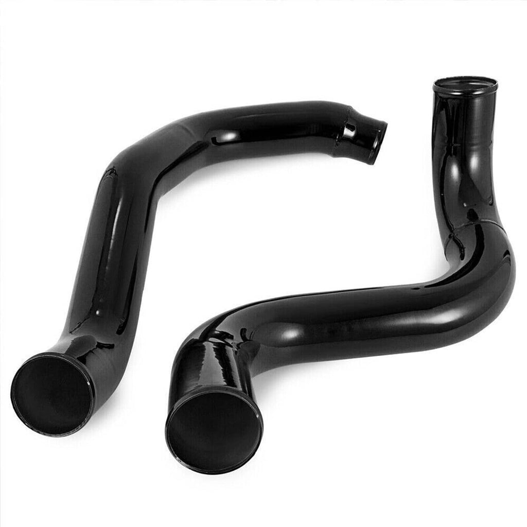 Black U-shaped silicone intercooler hose with two wide end openings