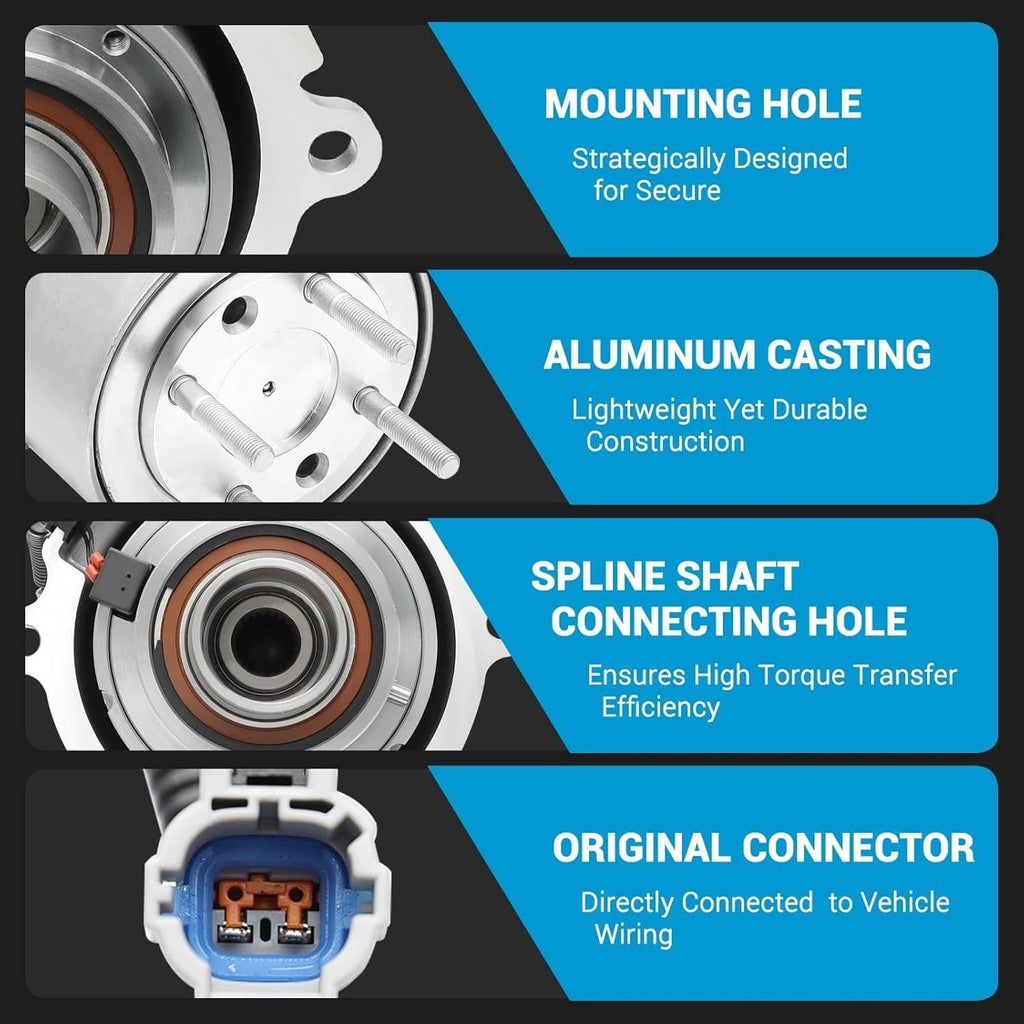 Rear differential coupling close-up showing mounting holes and spline shaft