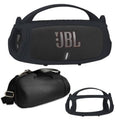 Black JBL silicone speaker cover with zip travel case and carry handle strap