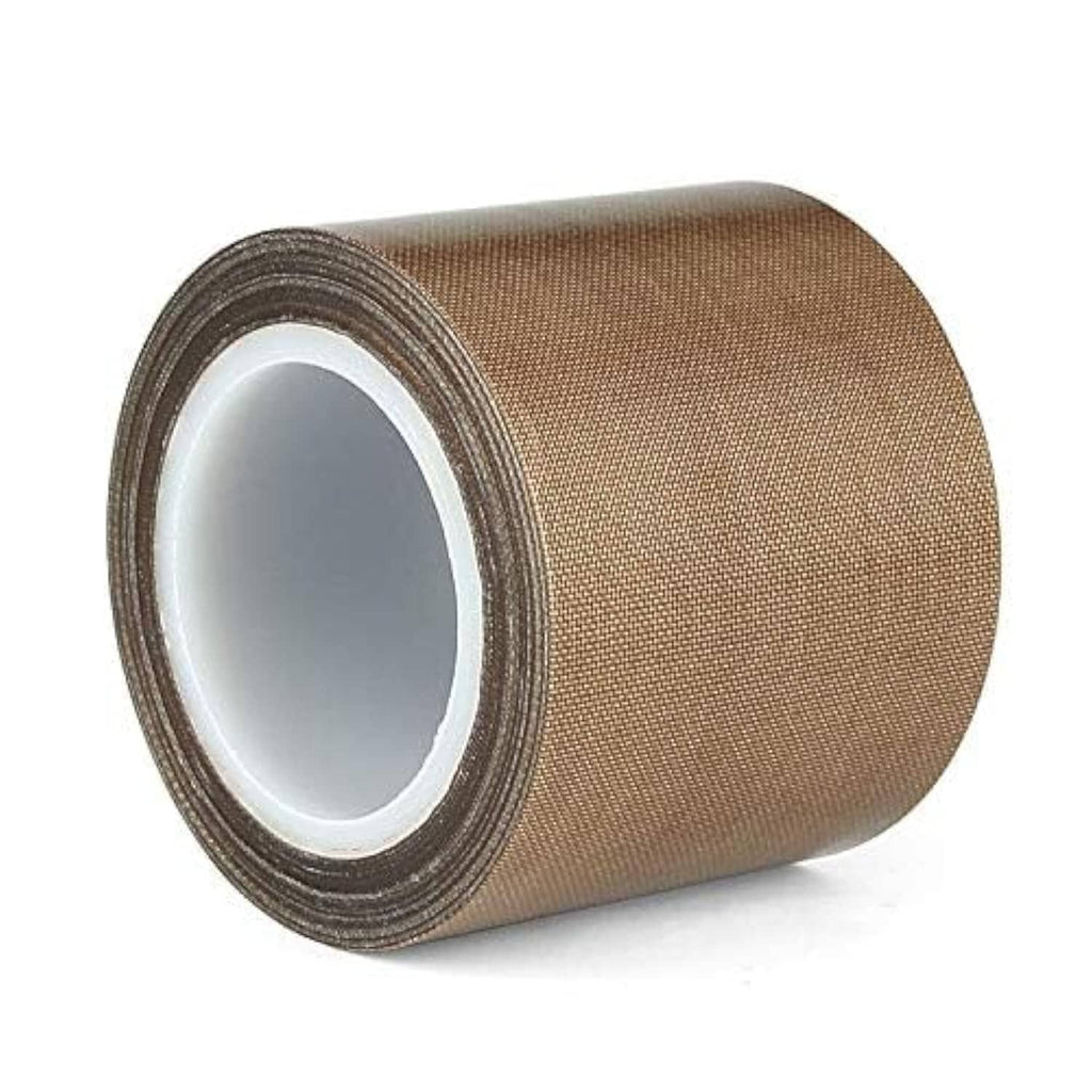 Brown PTFE vacuum sealer tape roll with white inner sealing liner and mesh texture