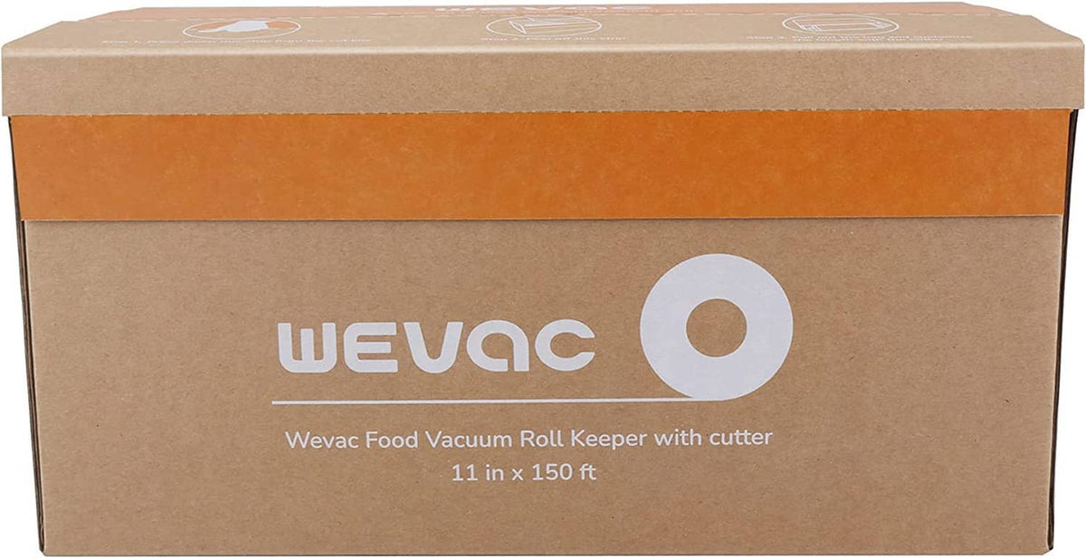 Vacuum roll keeper box with printed Wevac logo and “with cutter” text