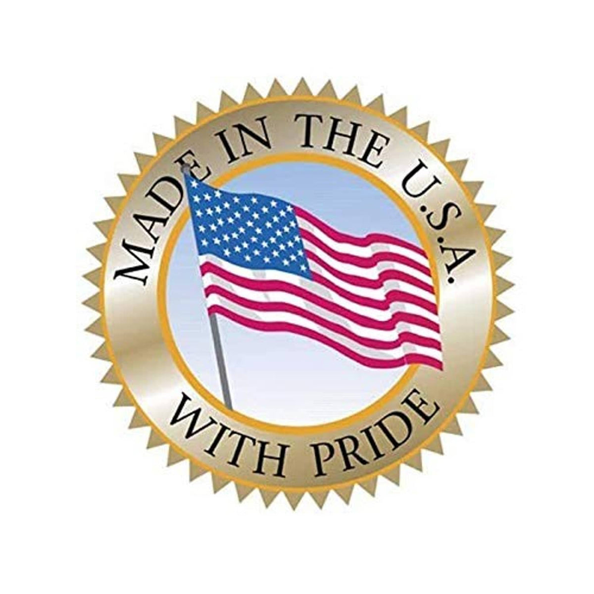PegPro badge seal with waving U.S. flag illustration
