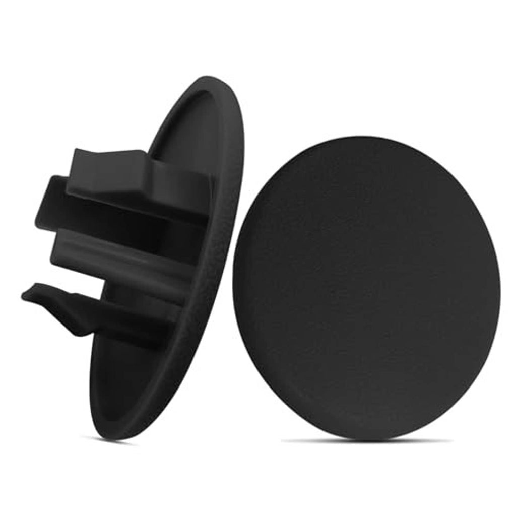 Black armrest cap cover set with round pad and molded clip piece