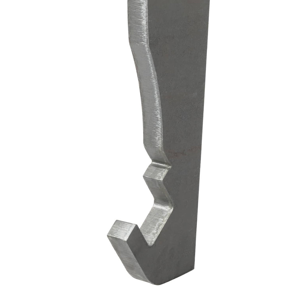 Single dark gray steel quick-attach bracket with curved slot and raised locking step