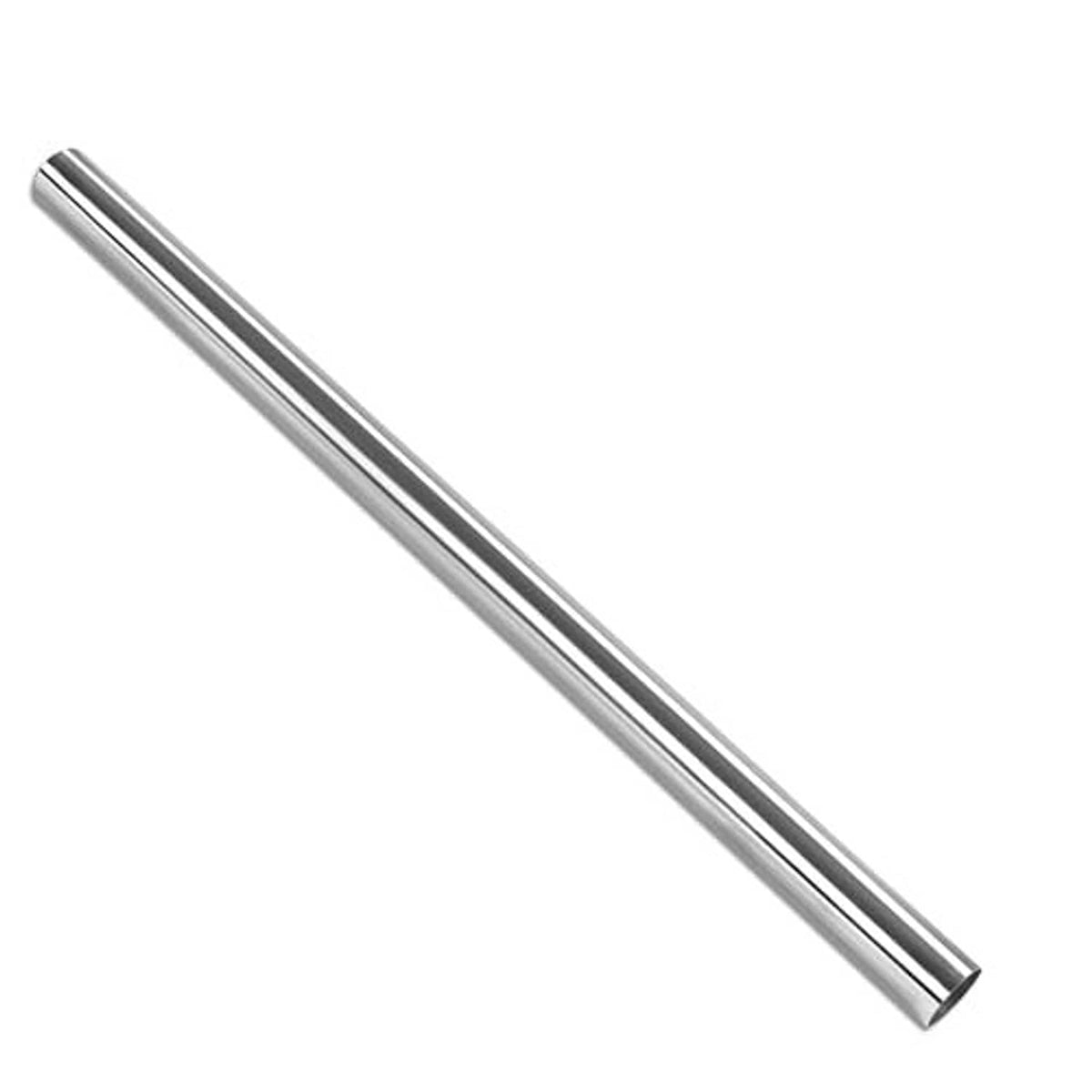 Polished stainless steel exhaust tubing pipe, round 2.5 in OD, beveled opening