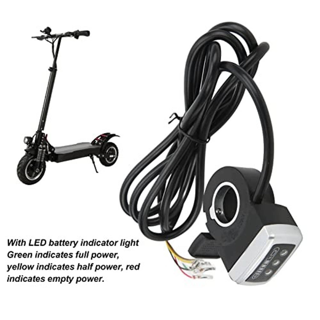 6-wire thumb throttle kit with LED power indicator, black cable bundle and handle switch