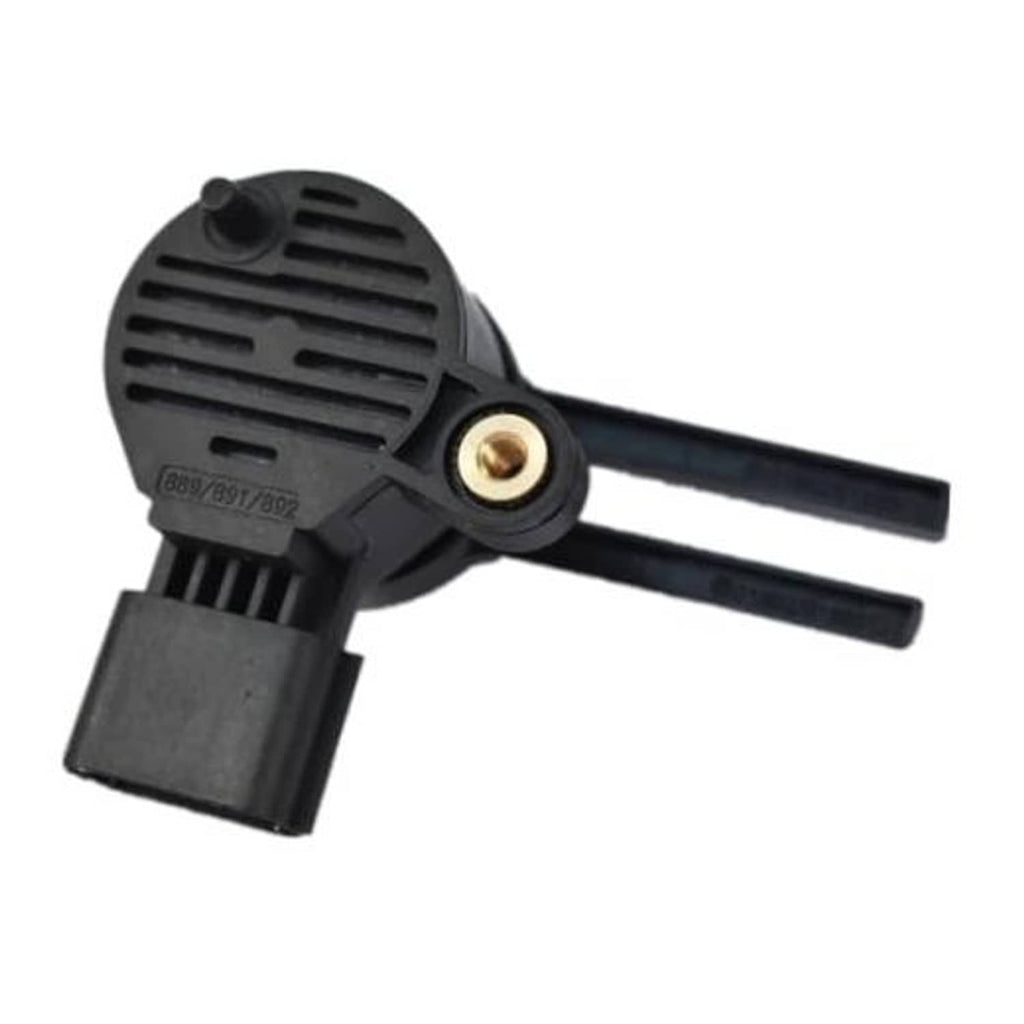 Brake pedal position sensor with black plastic body, two prongs, and mounting connector
