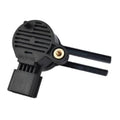 Brake pedal position sensor with black plastic body, two prongs, and mounting connector