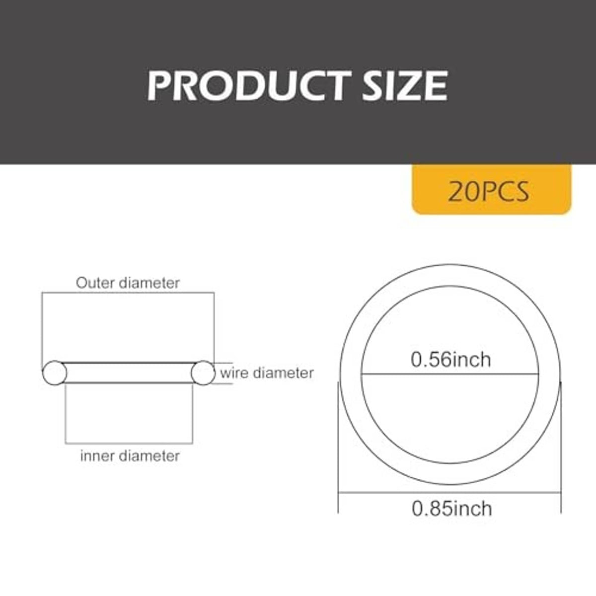 Oil drain plug gasket size diagram with inner/outer diameters and 0.56 in, 0.85 in