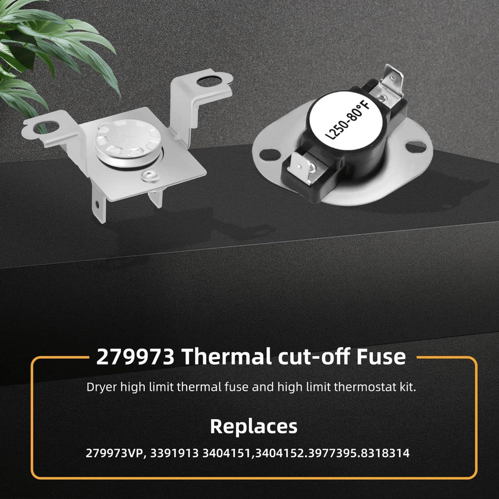 Thermal cut-off fuse with 125-800°F limit and mounting terminals