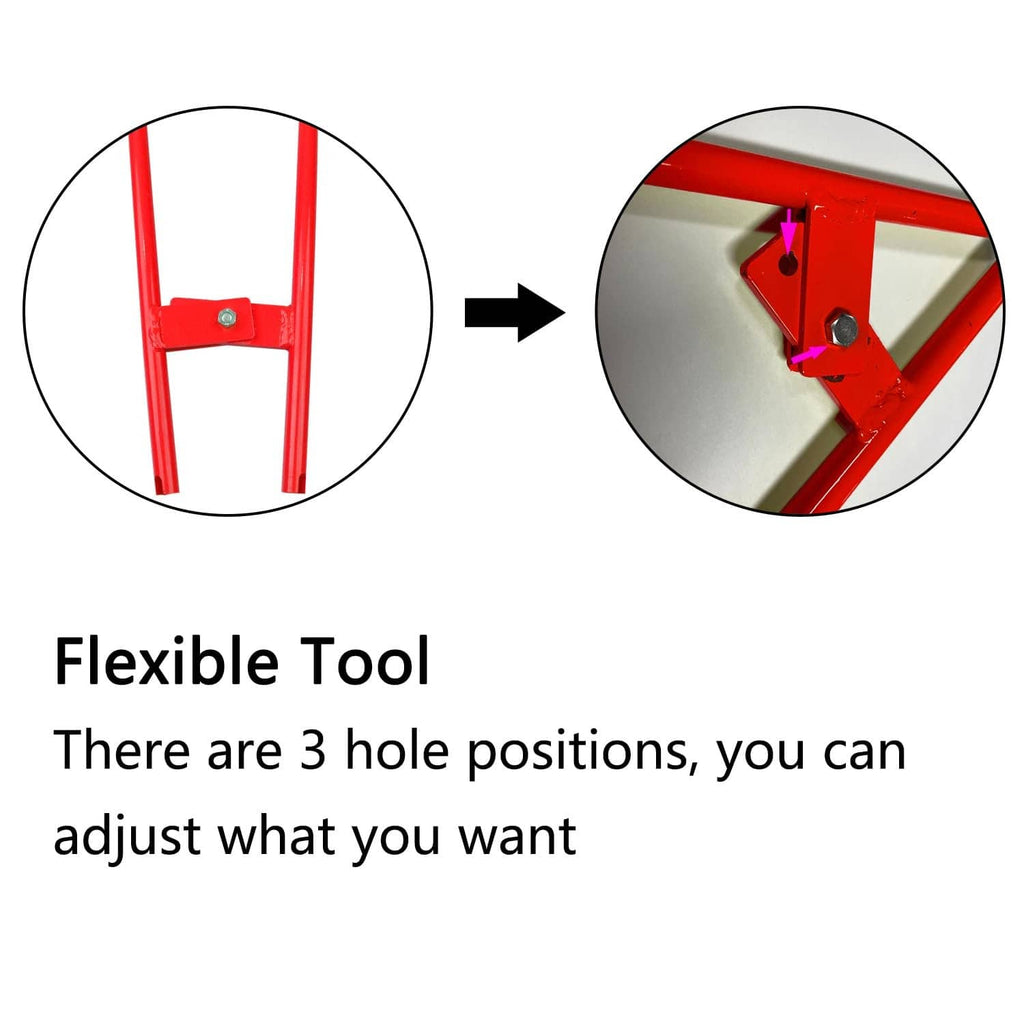 Adjustable red truck brake spring tool with three hole positions for settings
