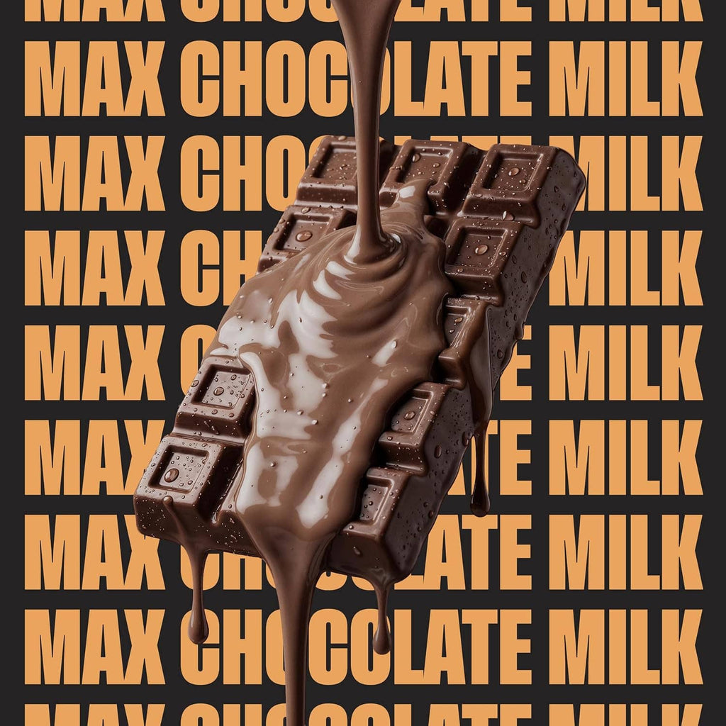 Spylt Max chocolate milk protein drink can with chocolate drip graphic